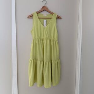 Hello Miz Maternity Swiss Dot Tiered Tank Dress